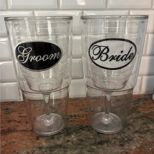 Tervis Bride and Groom Wine Glass Tumbler Set